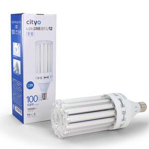 씨티오 LED 고와트램프 100W 주광색 E39 U12 하얀불빛 6500K 투명커버 스틱램프