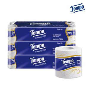 템포 3겹 프리미엄 화장지 24m 10롤 x 3팩 (총 30롤) 두루마리 휴지 개별포장