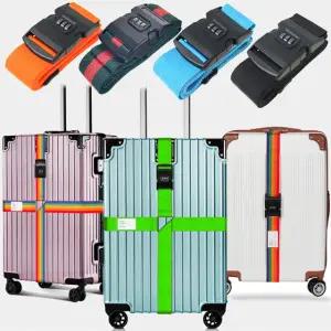 캐리어 벨트 밴드 비밀 번호 잠금 장치 스트랩 연결 끈 고정 러기지 도난 방지 고리 여행