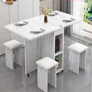 4인 테이블 세트 다이닝 직사각 폴딩 수납 인테리어