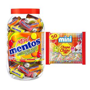 츄파춥스 미니, 50개입, 300g, 1개 + 맨토스 미니 프루티, 1000g, 100입, 1개
