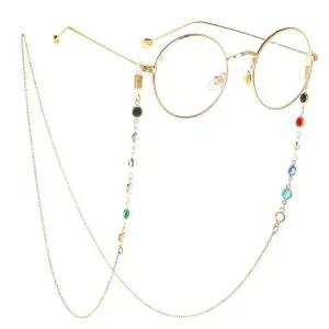 체인 큐빅 골드 아이업 안경줄 패션 안경목걸이 (WFHJG34)