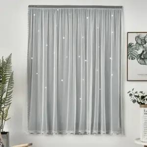 그레이 스타펀칭 붙이는 붙이는커튼 암막커튼 (WFGTEN9)