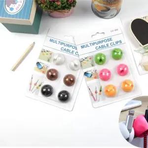 고정 케이블 정리 원형 부착식 홀더6P 책상 사무실 케 (WFGT9VX)