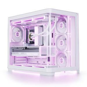 :앱코 UD50C 루시드 앰비언트 풀커브드 ARGB BTF 컴퓨터 PC 케이스 (화이트)