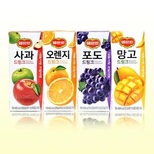 델몬트 드링크 팩음료 190ml 48팩/사과 오렌지 포도 망고 2종 선택