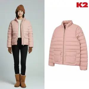 [백화점 출고] K2 패딩 여성 시그니처 카이트 경량 다운 로즈 핑크 숏 자켓 점퍼