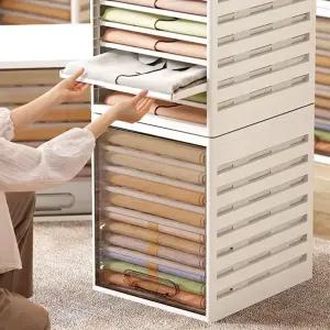 다용도옷장 정리수납함 4단 장롱 옷정리함 바지 니트 의류정리 리틀하우스마켓 LHOSS0016