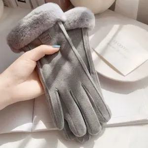 (그레이) 기모 스웨이드 퍼 터치장갑/장갑/보온/여성/여성용/겨울용/겨울/방한/여자/방한용/예쁜/심플/따뜻