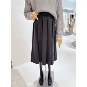 [갤러리아] 핀턱 주름 롱스커트(GTASK015B)