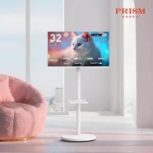[10년보증] 프리즘 화이트 프리무빙 81cm(32인치) HD 구글 5.0 AI 스마트TV 삼탠바이미 이동형스탠드 CP32G5W+P1