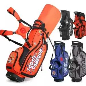 골프 가방 백 오렌지 경량 방수 캐디백 스탠드 숄더
