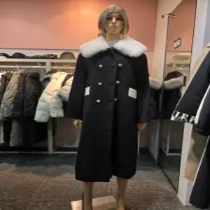 [에고이스트] 루즈핏 리얼 퍼 카라 더블 코트  EP4WC-161