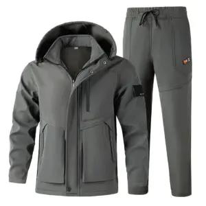 겨울 남자 기모 작업복 상하세트 캠핑 등산 낚시 노가다 방한 후드 자켓 팬츠 전술복