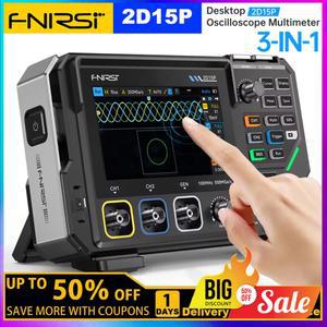FNIRSI 2D15P 터치스크린 IN 채널 신호 500MSA 발생기 오실로스코프 디지털 카운트 멀티미터 100MHZ 듀얼 20000