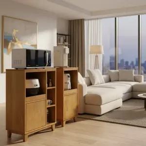 고무나무 에어프라이어 렌지대 400 주방선반 튼튼한렌지대 전자레인지대 전기밥솥대