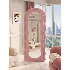 인생샷 웨이브 대형 핑크 전신거울 포토존 인테리어 컬러풀 스탠드 포함 180x80