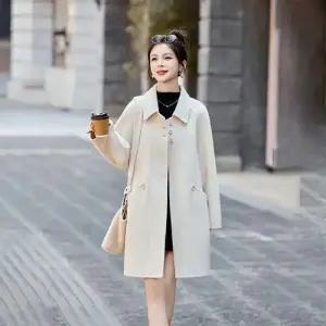 템퍼티샵 여성 하프 양면 캐시미어 코트 가을 겨울 모직 힛템