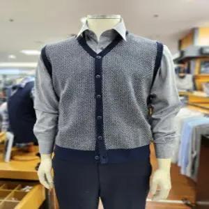 로베르따셔츠 세이브존06 남성 F/W 기본핏 오픈형 패턴 니트 베스트 RP3-L02-2