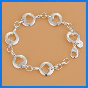 오리지널 파인 주얼리 925 실버 팔찌 하트 여성 남성 웨딩 주얼리 약혼 참 심플 파티 패션 선물