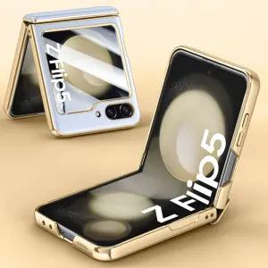 삼성 갤럭시 Z플립5 6 가죽힌지 보호 강화유리 케이스