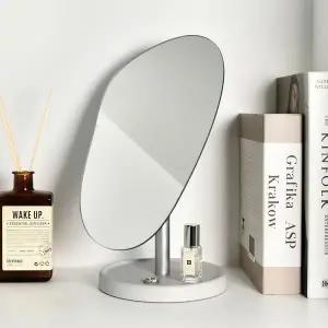 우드로하우스 루나 그레이 탁상거울 비정형 화장대거울 HMS-9315
