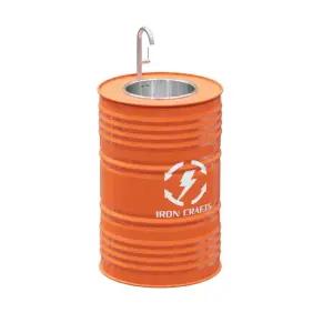 드럼통 원형 세면대 카페 술집 원통 화장실 철제 일체형