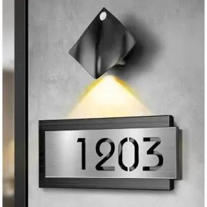 고급 아파트 현관문 룸넘버 방번호 호수판 번호판 세대호수 헤어라인 실버 가로형 센서등 포함