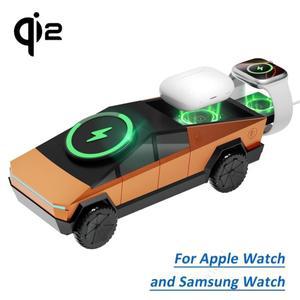 QI2 15W 3 in 1 마그네틱 고속 무선 충전기 폰 스탠드 (사이버트럭, 아이폰 17, 16 프로 맥스, 애플 &  워