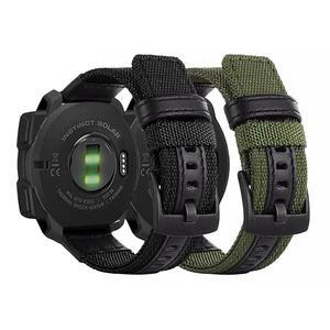 가죽 밴드가 있는 견고한 나일론, 가민 인스팅트와 호환 /Instint 2 Solar, 22mm 스포츠 밀리터리 손목밴드, 인스팅트 택티컬 / Solar Tide Esports