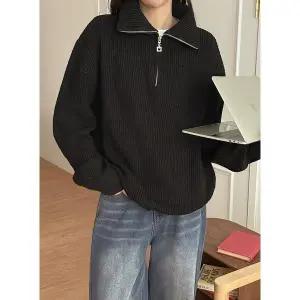 [공구우먼] 메더스 루즈핏 하찌 반집업 카라 니트 85916 빅사이즈 여성의류