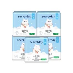 시크릿데이 생리대 순한코튼 슬림핏 대형 14PX5팩