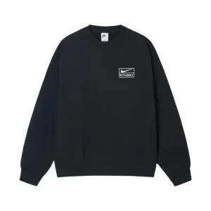 Nike x Stussy NRG Washed Fleece Crewneck Black (DO5310-010)  x 스투시 NRG 워시드 플리스 크