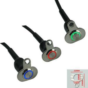 3색 조명 바이크 오토바이 스위치 ON-OFF 핸들 바 조정 가능 마운트 방수 버튼 DC12V 헤드 라이트