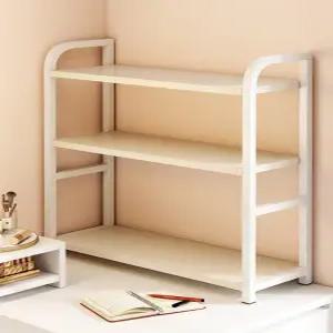 책상위선반 폭좁은 이동식 잡지 수납장 따뜻한 3단