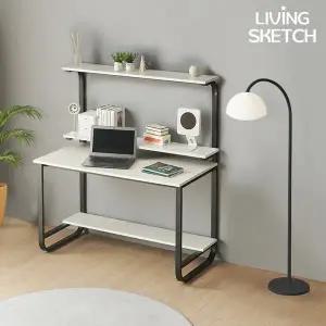 [리빙스케치] 국내제작 옥스퍼드 1200 높은 선반형 2단 B타입 책상[착불]E0등급 학생용 컴퓨터