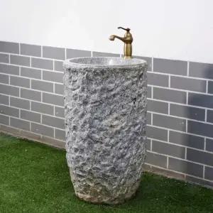 원형 돌세면대 야외 정원 세정대 한식당 안들 수돗가