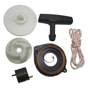 엔진톱부품 Husqvarna 435 440 445 450 445E 450E 전기톱용 리코일 스타터 풀리 스프링 그립 로프 키트