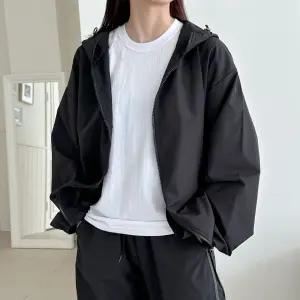 베이직 심플 여자 바람막이 자켓 후드 여성