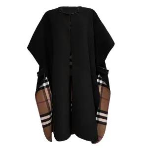 [버버리] 숄 판초 케이프 울 81119561 블랙 버치브라운