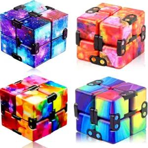 4팩 인피니티 큐브 피젯 장난감 게임 스트레스와 불안 해소에 가장 적합한 멋진 미니 가젯 ADD/ADHD/OCD