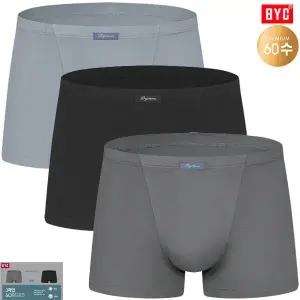 BYC 95호~120호/60수 면스판 인밴드 솔리드톤 드로즈3매입 MNI5003