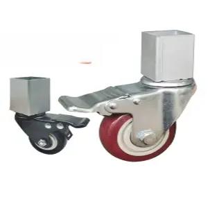 내하중 브레이크 선반 각파이프 바퀴 4세트 휠 1.5인치 내부구멍 22mm