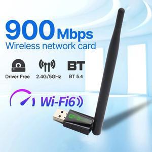 900Mbps WiFi 6 USB 어댑터 Bluetooth 5.4 동글 무선 네트워크 카드 듀얼 5G 이더넷 수신기 드라이버