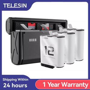 TELESIN 내구성 배터리 1750 mAh GoPro Hero 12 11 10 9 액세서리 카메라 용 옵션 박스 블랙