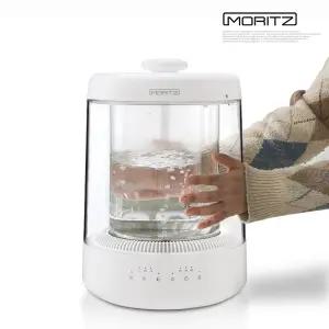 모리츠 루미글래스 4L 대용량 가열식가습기 수조 분리급수 SUS 316 스텐 가열판 신생아 물멍 아기 가습기