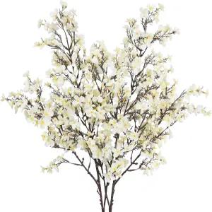 CISDUEO 2개 인조 벚꽃 꽃 대량 흰색 가짜 가을 가지 실크 베이비 브레스 플라워 줄기 꽃병 실내 장식 웨딩