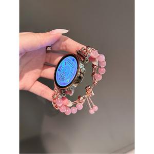 삼성 갤럭시 워치 액티브 2, 4, 5, 5Pro 용 스트랩, 비즈 팔찌, 갤럭시 워치 6, 4 클래식, 20mm, 22mm, 44mm, 40mm, 46mm, 42mm