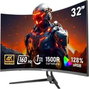 Gawfolk 32인치 4K 울트라 HD 커브드 1500R 컴퓨터 모니터 160Hz 게이밍 화면 1ms 어댑티브 싱크 128 sRGB