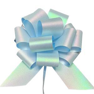 선물 포장을 위한 6개의 반짝이는 진주빛 풀 보우, 6인치 꽃다발 장식 리본 바구니, 생일 선물, 기념일 및 결혼식 (라이트 블루)